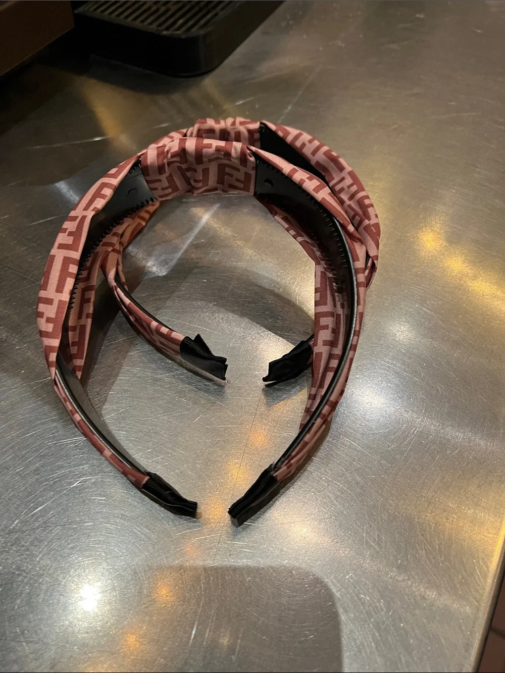 Kids Knotted Patterned Headband - Pink